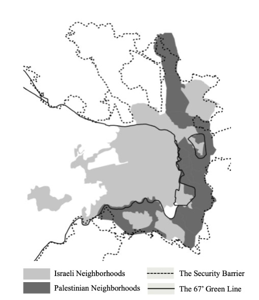 Map of Jerusalem Geopolitical Borders