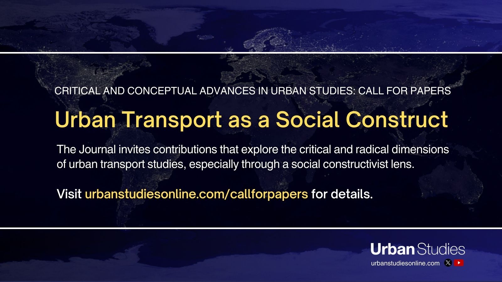 Call for Papers advert: Critical and Conceptual Advances in Urban Studies